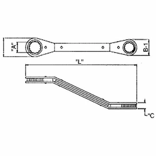 Wright Tool Wright 1/2" X 9/16" Ratcheting Box Wrench 12 Pt. Offset Reverse 9426 - Image 2