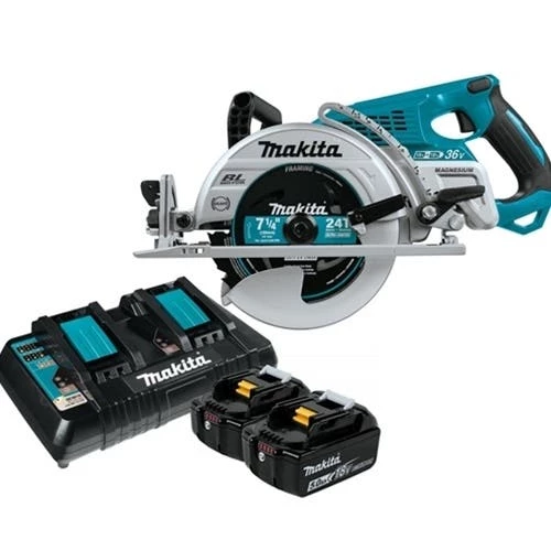 Makita Tools Makita 18Vx2 LXT Brushless 7-1/4" Rear-Handle Circular Saw (5.0Ah) Kit Cordless XSR01PT 6 Makita Tools Makita 18Vx2 LXT Brushless 7-1/4" Rear-Handle Circular Saw (5.0Ah) Kit Cordless XSR01PT - Image 4