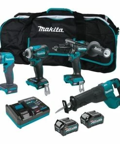 Makita Tools Makita 4 PC. 40V Max XGT Hammer Drill/Impact Driver/Recipro Saw/Flashlight (2.5Ah/4.0Ah) Combo Kit GT401M1D1