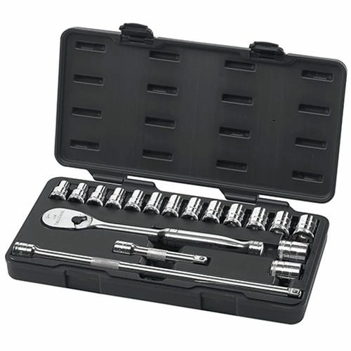 Gearwrench Tools GearWrench 18 Piece 1/2" Standard Metric Mechanics Tool Set 80708