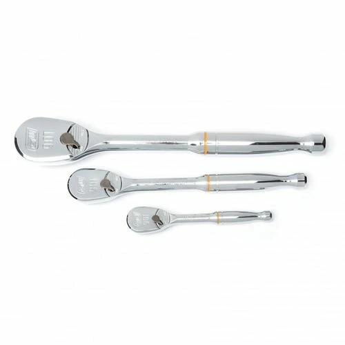 Gearwrench Tools Gearwrench 3 Piece 1/4, 3/8" & 1/2" Drive 90-Tooth Teardrop Ratchet Set 81206T