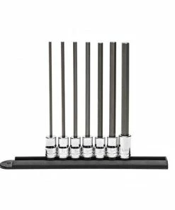 Gearwrench Tools Gearwrench 7 Piece 3/8" Long Length Hex Bit SAE Socket Set 82537