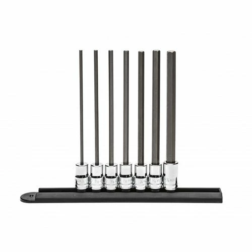 Gearwrench Tools Gearwrench 7 Piece 3/8" Long Length Hex Bit SAE Socket Set 82537