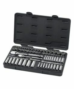 Gearwrench Tools GearWrench 68 Piece 1/4 3/8" Drive 6 & 12 Point Standard & Deep SAE Metric Socket Set 83000