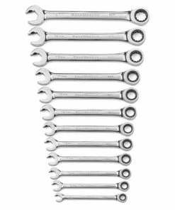 Gearwrench Tools Gearwrench 12 Piece 72-Tooth Open End Metric Ratcheting Combination Wrench Set 85597