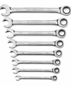 Gearwrench Tools Gearwrench 8 Piece 72-Tooth Open End SAE Ratcheting Combination Wrench Set 85599