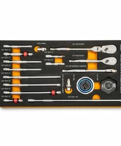 Gearwrench Tools Gearwrench 18pc Modset 90T 1/4 Drive Tool Set With EVA Foam Tray 86520