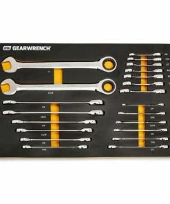 Gearwrench Tools Gearwrench 21 Pc. 72-Tooth 12 Point SAE Standard & Stubby Combination Ratcheting Wrench Set With EVA Foam Tray 86526