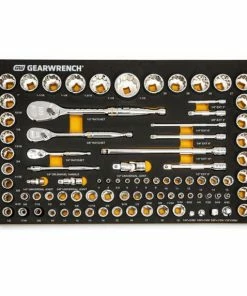 Gearwrench Tools Gearwrench 83 Pc. 1/4", 3/8", 1/2" 90-Tooth SAE/Metric Mechanics Tool Set With EVA Foam Tray 86529