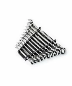 Gearwrench Tools Gearwrench 10 Pc. 90-Tooth 12 Point Flex Head Ratcheting Combination SAE Wrench Set 86758
