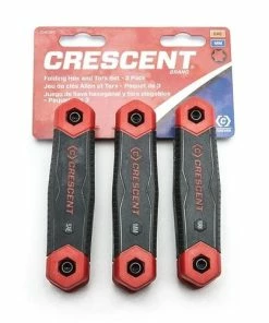 Crescent Tools Cresent 3 Pc. Folding SAE/Metric/Torx Dual Material Key Set Black CHK3PC