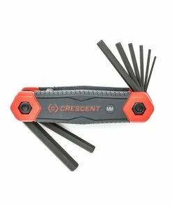 Crescent Tools Crescent 8 Pc. Folding Metric Hex Dual Material Key Set Black CHKFM8