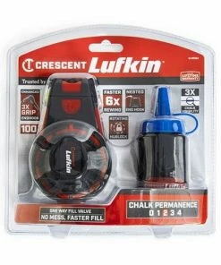 Crescent Tools Lufkin 100' Contractor Chalk & Reel With HardMark Blue Chalk CL100BA