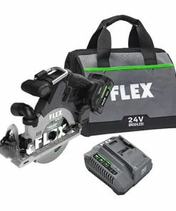 Flex Power Tools Flex 24V 6-1/2" In-Line Circular Saw Kit (5.0Ah) FX2131A-1C
