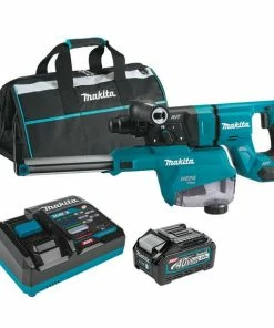 Makita Tools Makita 40V Max XGT® Brushless 1-1/8" AVT® Rotary Hammer (D-Handle) Kit W/ Dust Extractor, Accepts SDS-PLUS, AFT®, AWS® Capable (4.0Ah) GRH07M1W